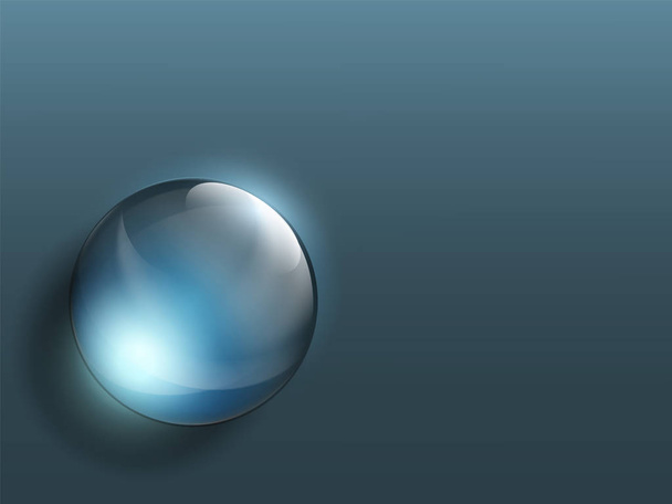 Transparent crystal ball on a dark background. Stock vector illustration. - Vector, Image