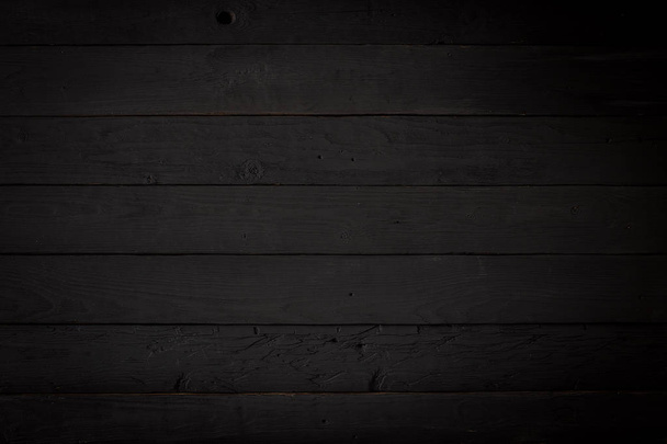 Black wooden texture background blank for design. Grunge background - Photo, Image