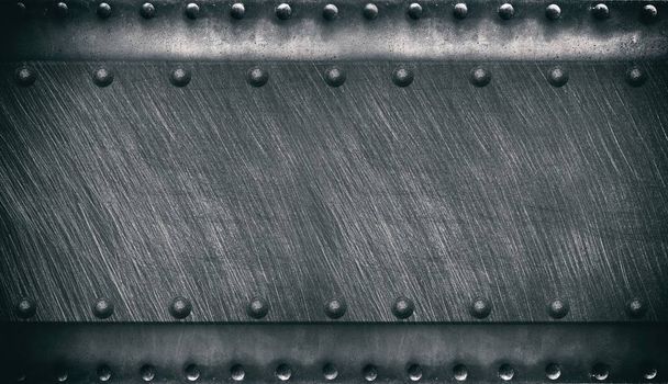 Textura metálica antigua con remaches, fondo de acero
 - Foto, imagen