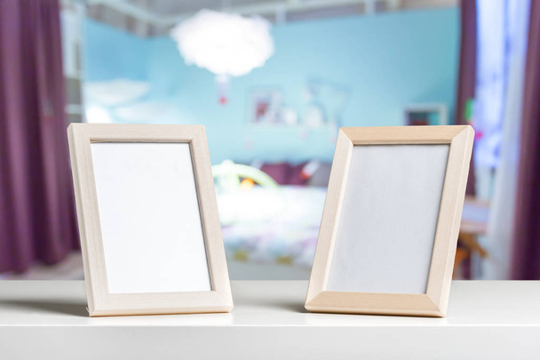 Two wooden decorative frames with copy space for your design - Φωτογραφία, εικόνα