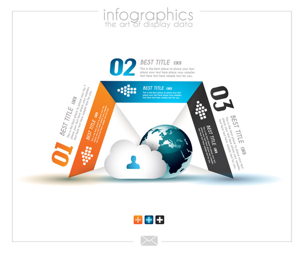 Infographic design template with Cloud - Вектор,изображение