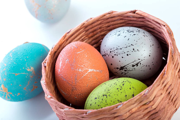 easter eggs isolated on white backgrund, holiday concept - Photo, Image