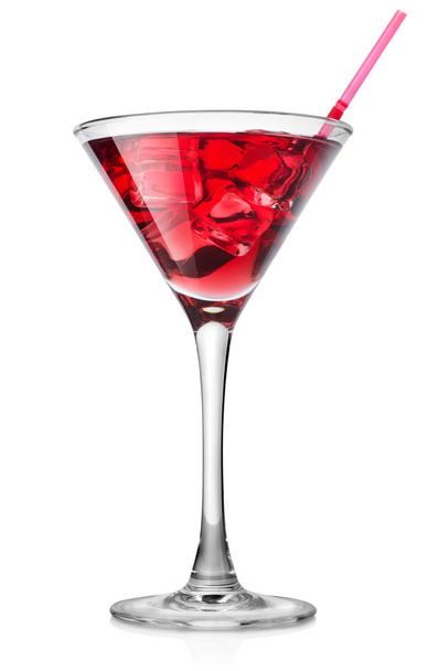 Red cocktail in a high glass - Φωτογραφία, εικόνα