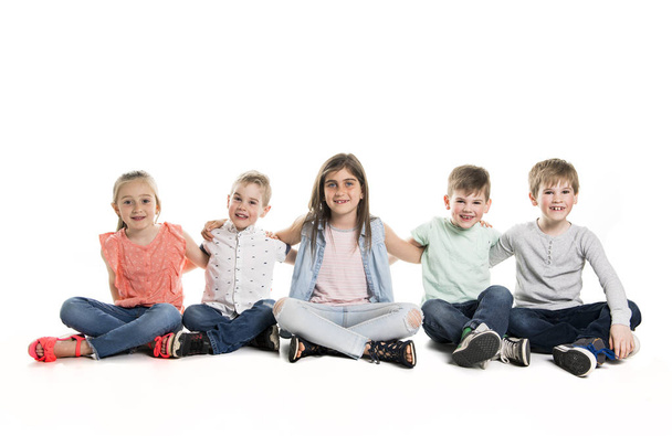 Group Of five Young Children In Studio - Valokuva, kuva