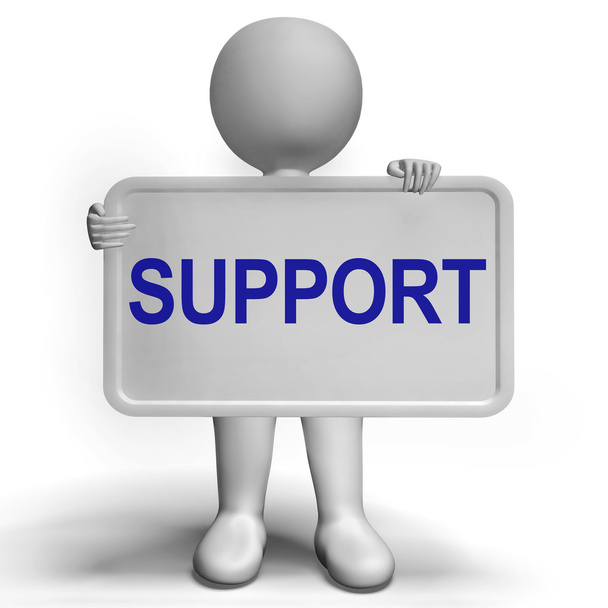 υποστήριξη για την πινακίδα που δείχνει πελάτη, βοήθεια και συμβουλές - Φωτογραφία, εικόνα