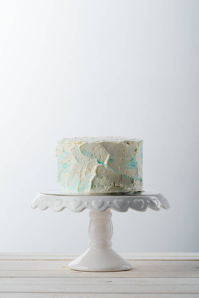 White and blue cake - Photo, image