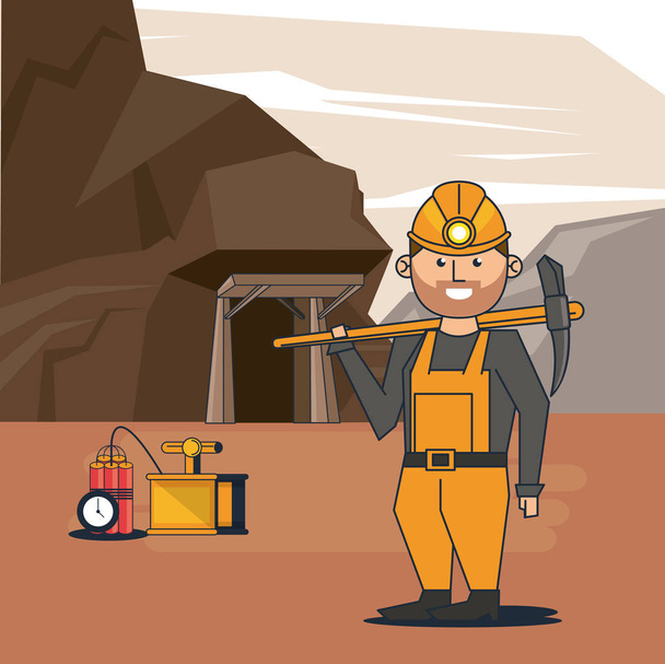 Mining worker cartoon - Vector, Image