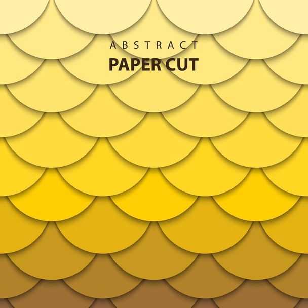 Vector achtergrond met gele kleur voor de kleurovergang papier knippen vormen. 3D-abstracte paper art stijl, design lay-out voor zakelijke presentaties, flyers, affiches, prenten, decoratie, kaarten, brochure cover. - Vector, afbeelding
