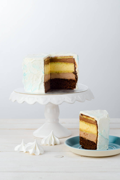 Meringues and cappuccino cake - Photo, image