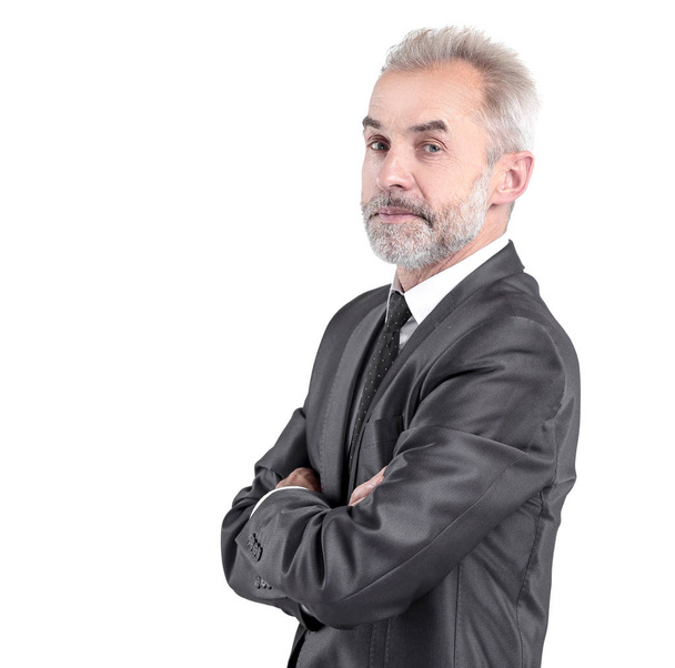 portrait of a serious businessman.isolated on grey background - Photo, Image