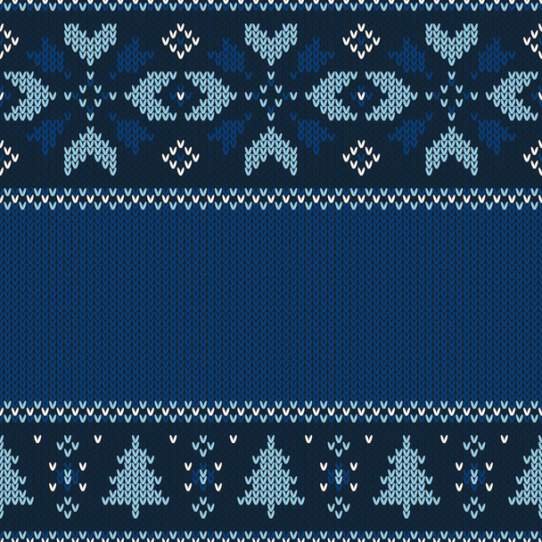 Christmas knitted pattern. Winter geometric seamless pattern. Design for sweater, scarf, comforter or clothes texture. Vector illustration. - Vektor, obrázek