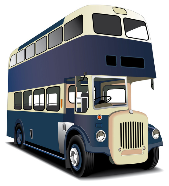 μπλε διπλή decker λεωφορείο - Διάνυσμα, εικόνα