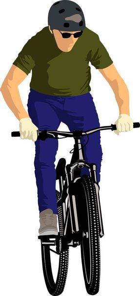 изолированный велосипедист - векторная иллюстрация
 - Вектор,изображение