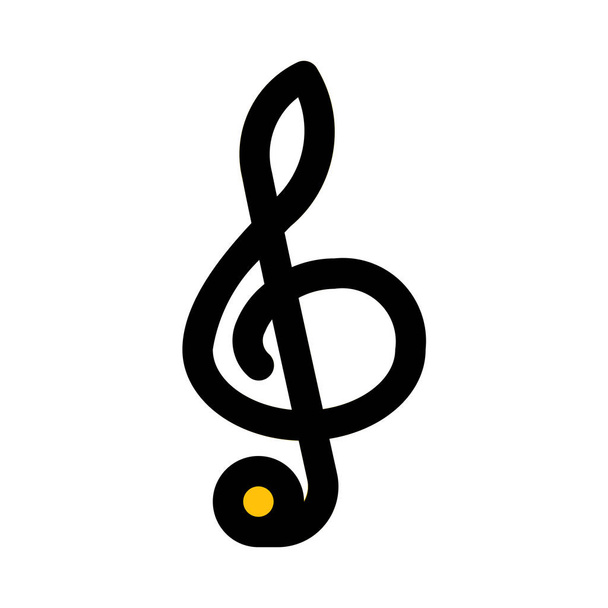 Treble clef music note, colorful vector illustration - Vector, Image