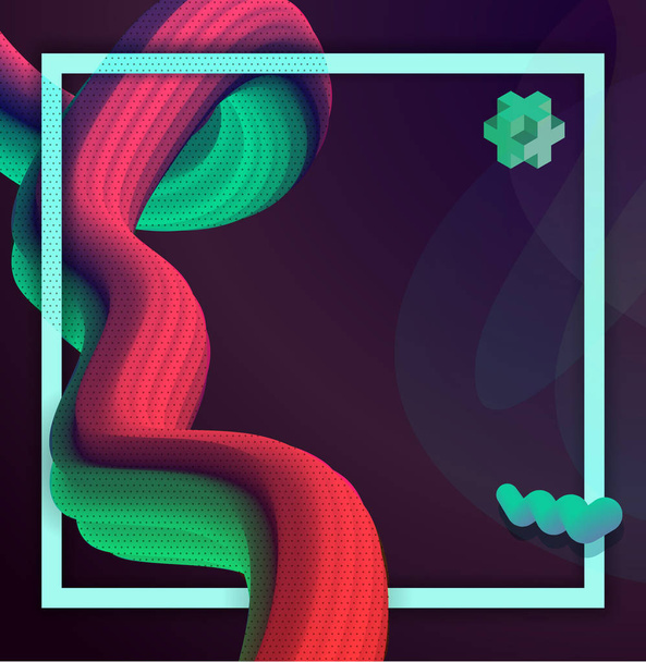Kapalné vlna 3d barevné abstraktní pozadí - Vektor, obrázek