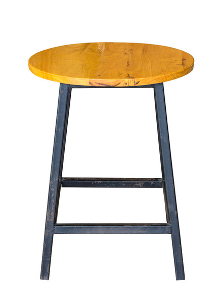 dřevěná židle nebo dřevěnou stoličku izolované na bílém s ořezovou cestou - Fotografie, Obrázek