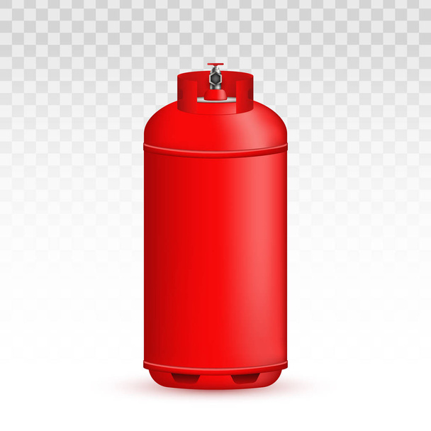 Creative vector illustration of gas cylinder, tank, balloon, container of propane, butane, acetylene, carbon dioxide isolated on transparent background. Art design template. Abstract concept element - Вектор, зображення