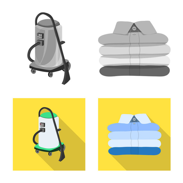 Vector design of laundry and clean icon. Set of laundry and clothes stock vector illustration. - ベクター画像