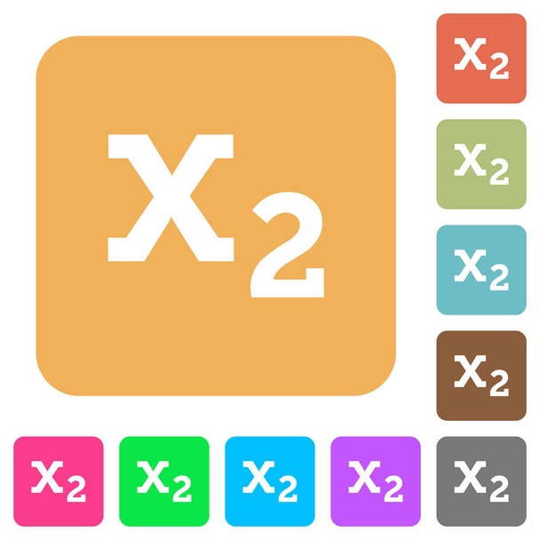 Subscript icônes plates sur carrés arrondis couleurs vives arrière-plans
. - Vecteur, image