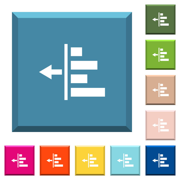 Зменшити відступ від вмісту білих піктограм на обрізаних квадратних кнопках різними модними кольорами
 - Вектор, зображення