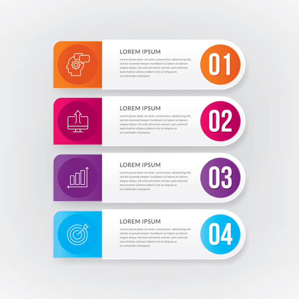 Banner steps business infographic template. Infographic template, web design, workflow layout. Vector infographic template - Vector, Imagen