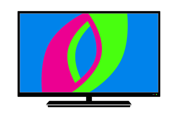 白の背景にベクトルで液晶テレビのロゴ. - ベクター画像