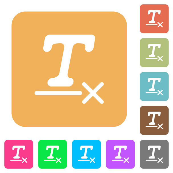 Klartext-Format flache Symbole auf abgerundeten quadratischen lebendigen Farbhintergründen. - Vektor, Bild