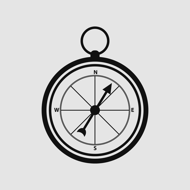 Значок компаса на сером фоне
 - Вектор,изображение