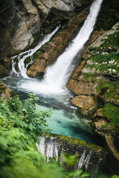 Close up of the Savica waterfall at Bohinj Valley, Slovenia
 - Фото, изображение
