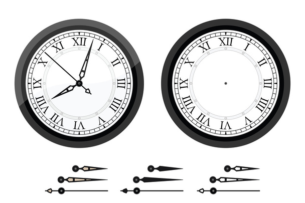 Uhr mit römisch gebogenen Ziffern - Vektor, Bild