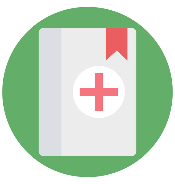 orvosi könyv, füzet, elszigetelt Vector icon, könnyen módosítható vagy szerkeszthető - Vektor, kép