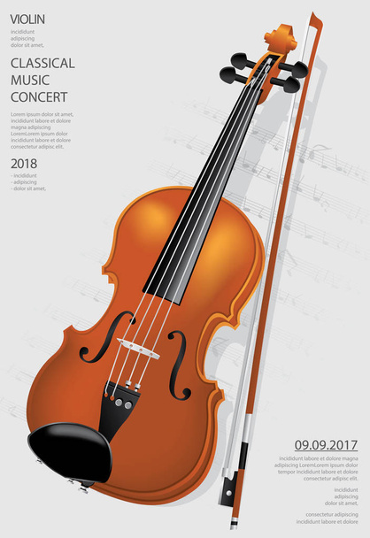 O Conceito de Música Clássica Ilustração do Vetor Violino
 - Vetor, Imagem