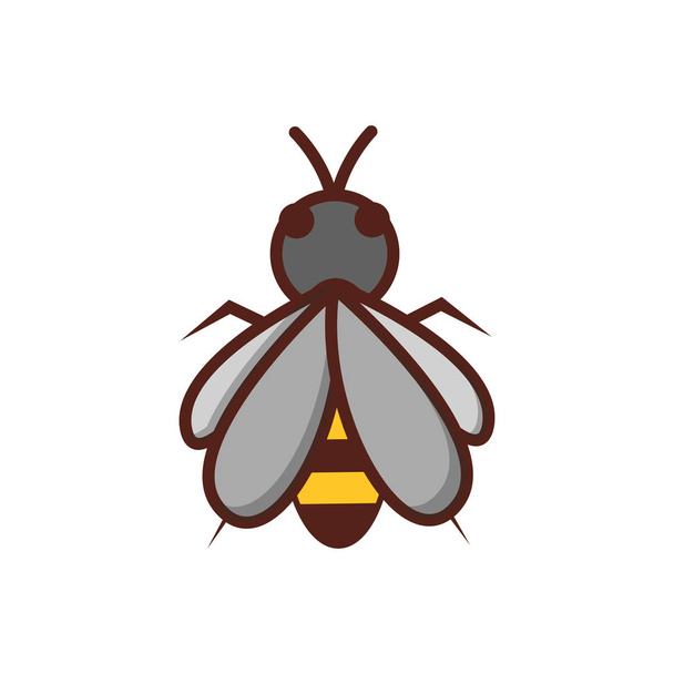 Icône d'abeille plate vectorielle isolée en arrière-plan
 - Vecteur, image