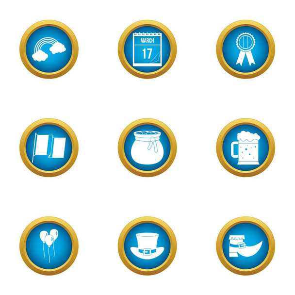 Speculate money icons set, flat style - Vector, Image