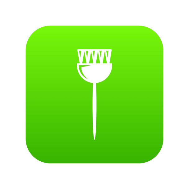 Cosmetic brush icon green vector - Vector, Image