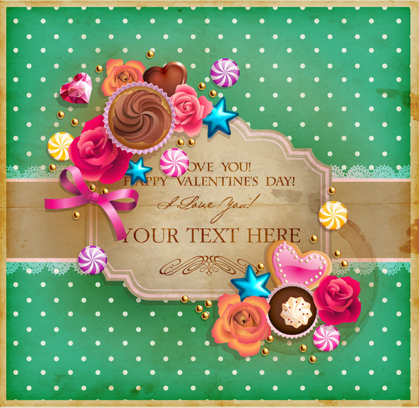 Valentine Day vintage frame for your text - Vector, Image