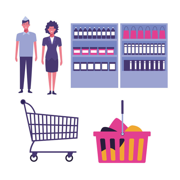 Set of supermarket icons - Vector, Image