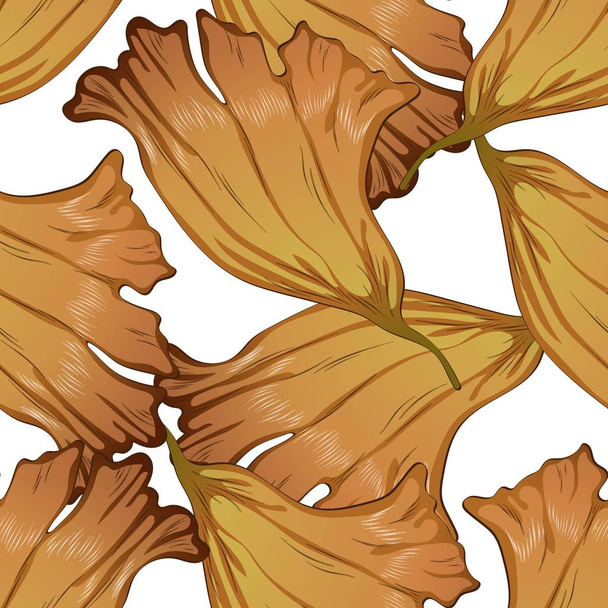 Vector autumn yellow and red ginkgo leaves. - Vector, Image