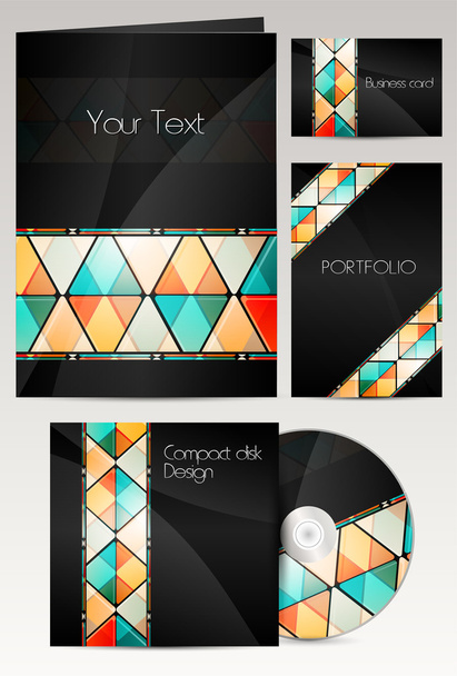 Professional corporate identity kit or business kit with artistic, abstract effect for your business - Vector, Image