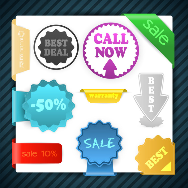 Set of vector sale signs, labels, badges, stickers - Vector, Image