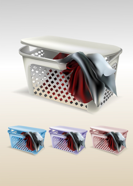 Vector basket with clothes - Vector, Image