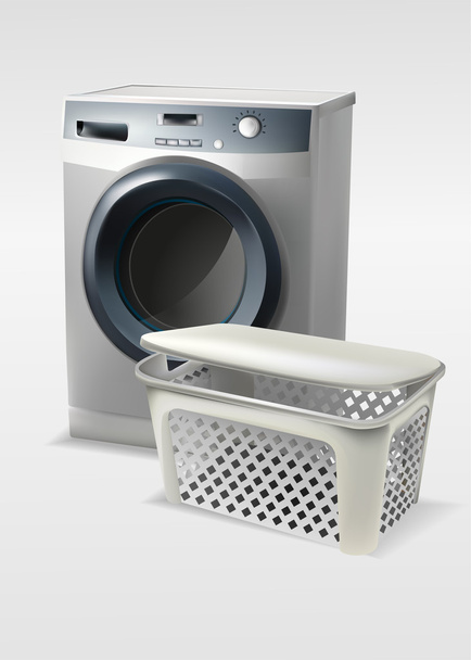 Washing machine with basket - Vector, Image
