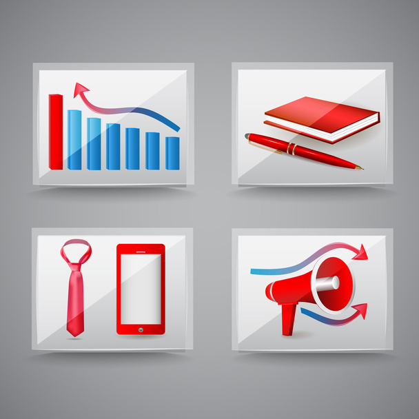 Иконки для бизнеса и офиса - Вектор,изображение