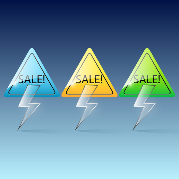 Bannière de vente de foudre en verre vectoriel
 - Vecteur, image