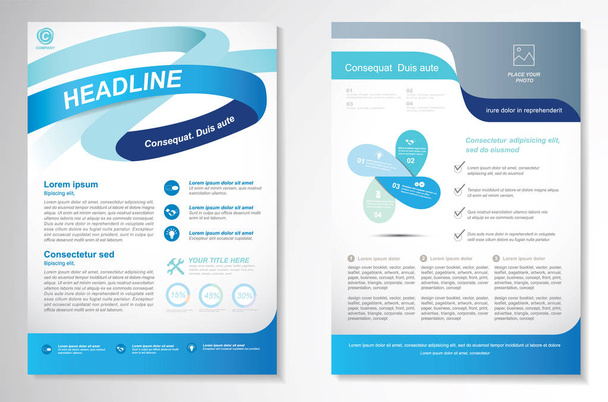 Διανυσματικό φυλλάδιο Σχεδιασμός Flyer Πρότυπο διάταξης, μέγεθος A4, μπροστινή και πίσω σελίδα, infographics. Εύκολο στη χρήση και επεξεργασία. - Διάνυσμα, εικόνα