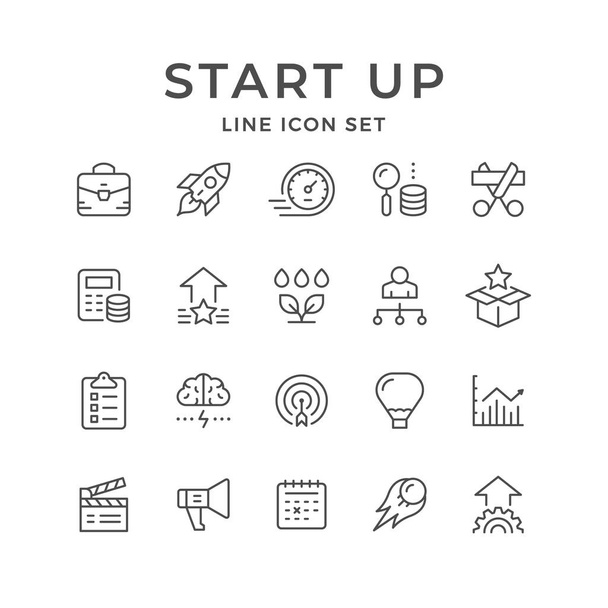 Set line icons of start up - Vector, imagen