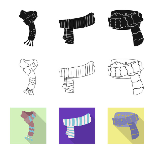 Vector illustration of scarf and shawl icon. Set of scarf and accessory stock vector illustration. - Vektor, Bild