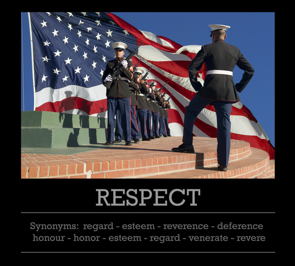 USMC eer bewakers. Respect en synoniemen. - Foto, afbeelding