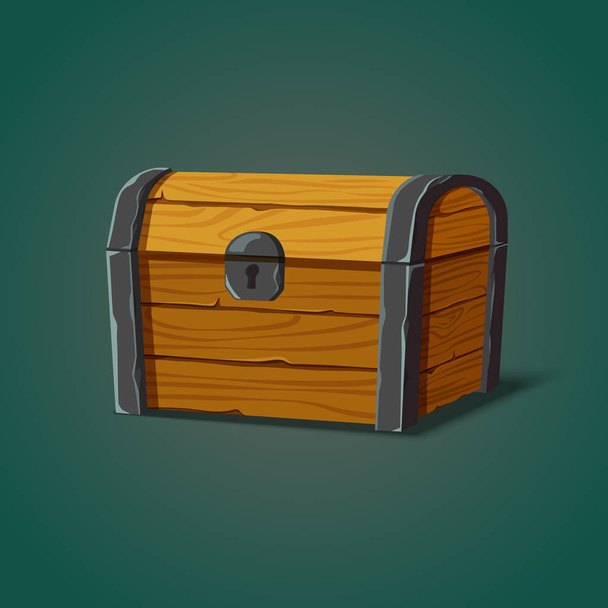 Isolated dower chest or isometric wooden crate - Vettoriali, immagini