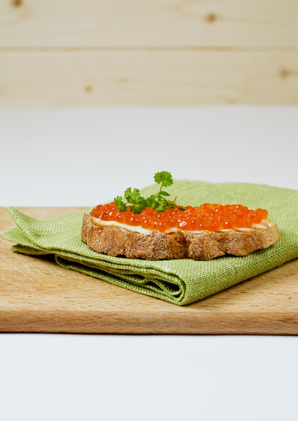 Red caviar with bread - Photo, Image